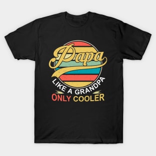 PAPA like a Grandpa ONLY COOLER Funny Dad Papa Definition T-Shirt